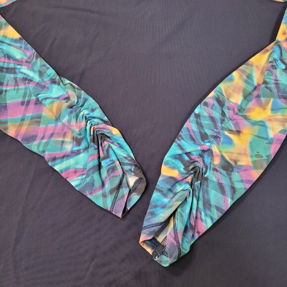 SOLD! Calia by Carrie Underwood Swim Rash Guard Long Sleeve Colorful Rouche - Picture 4 of 11